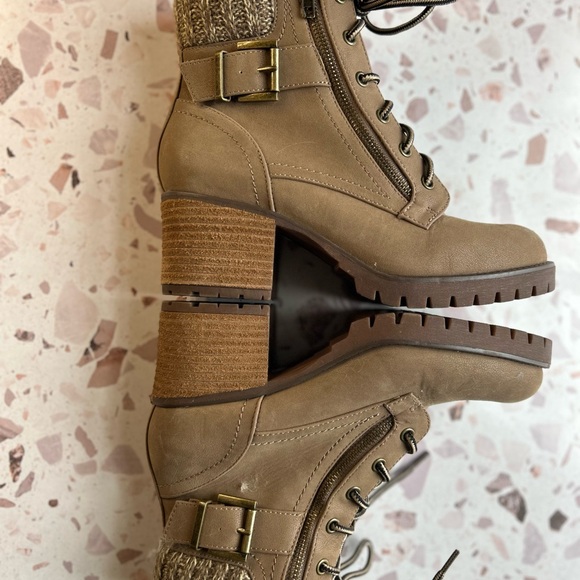 MIA Women's Leather Lace Up Tan Boots Size 8 Excellent condition - Picture 9 of 13